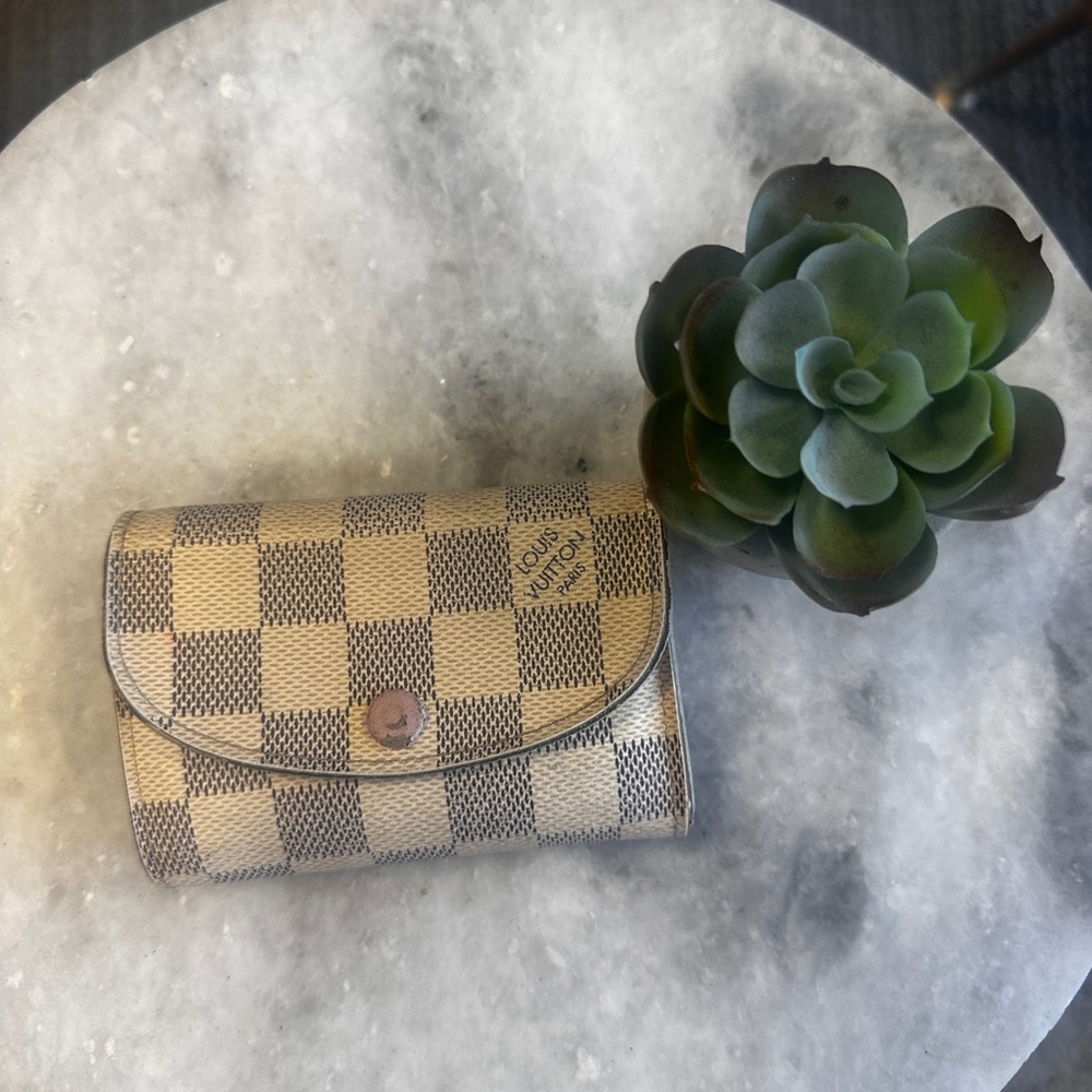 100% Louis Vuitton Checkered Victorine Rose Ballerina wallet
